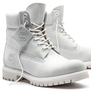 All White Timberland Boots